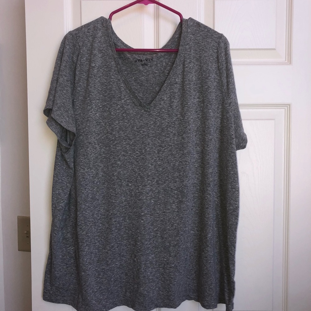 Gray V Neck Tee